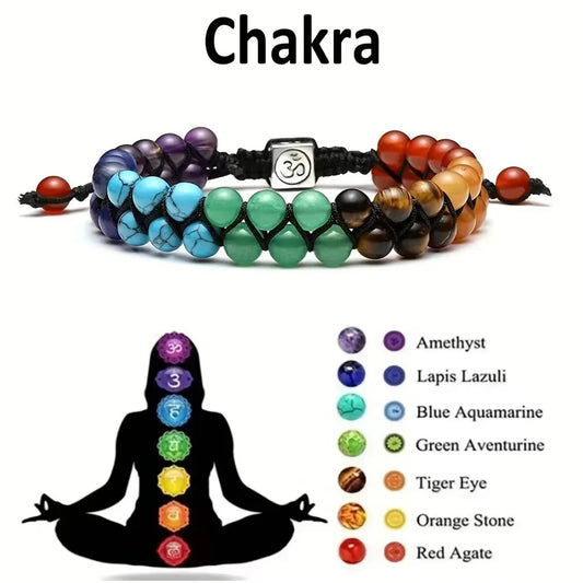 Top Plaza 7 Chakra Treatment Crystal Bracelet Yoga Stone Adjustable