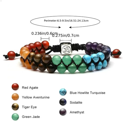 Top Plaza 7 Chakra Treatment Crystal Bracelet Yoga Stone Adjustable